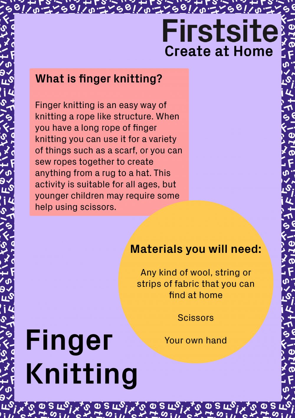 instructions for finger knitting page 1 of 3