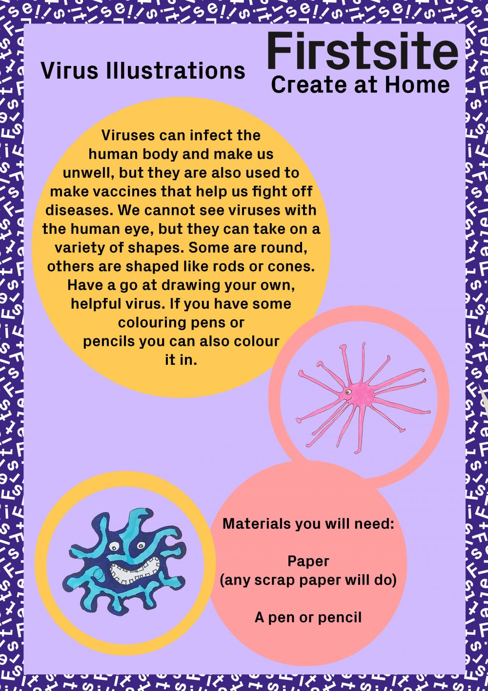 Instructions on how to draw a virus
