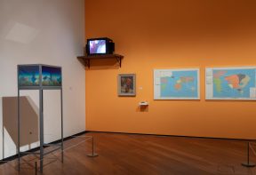 artworks installed in the exhibition 'My name is not refugee' at Firstsite gallery Colchester