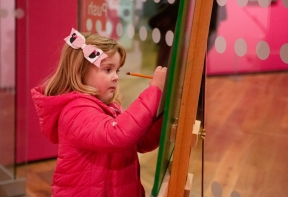 Young Girl drawing at Easel Life with Art