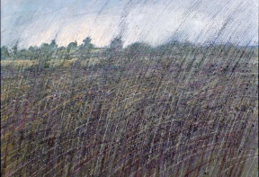 Denis Wirth Miller, Rain, 1976, 91 x 122 cm. Copyright The Estate of Denis Wirth-Miller
