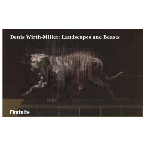 Denis Wirth-Miller Landscapes and Beasts Catalogue cover on a white background depicting one of the artists' dog paintings in dark colours.