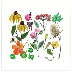 An artwork by Brie Harrison showing colourful plants.