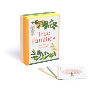 Box of Tree Families Game with botanical cards.