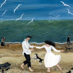 A couple on the beach "A Moment" Card