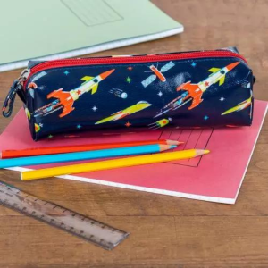 Space Age Pencil Case on school desk