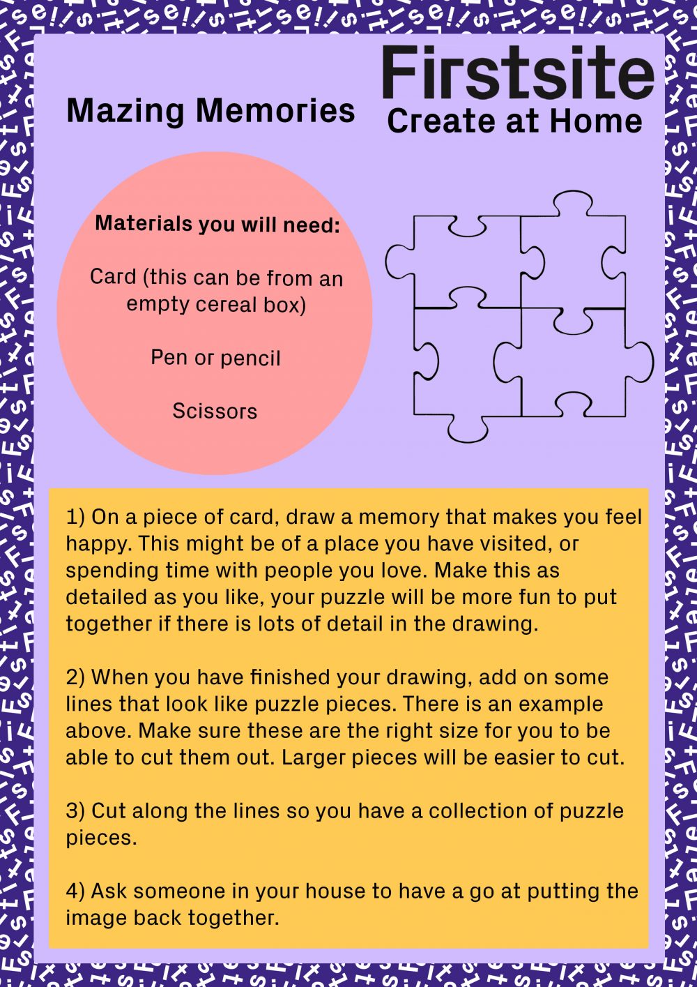 instructions for how to make a memory puzzle