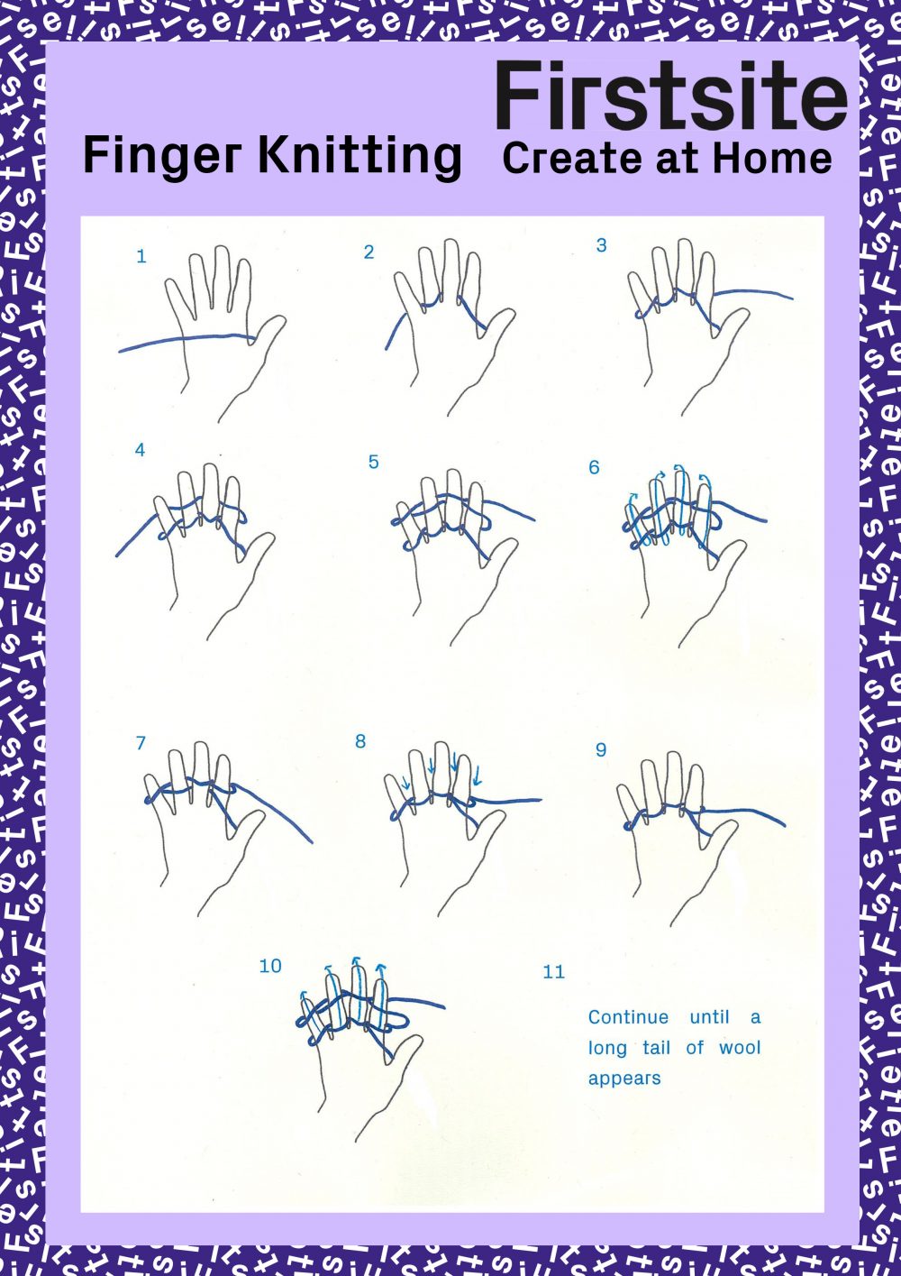 Instructions for finger knitting page 3 of 3