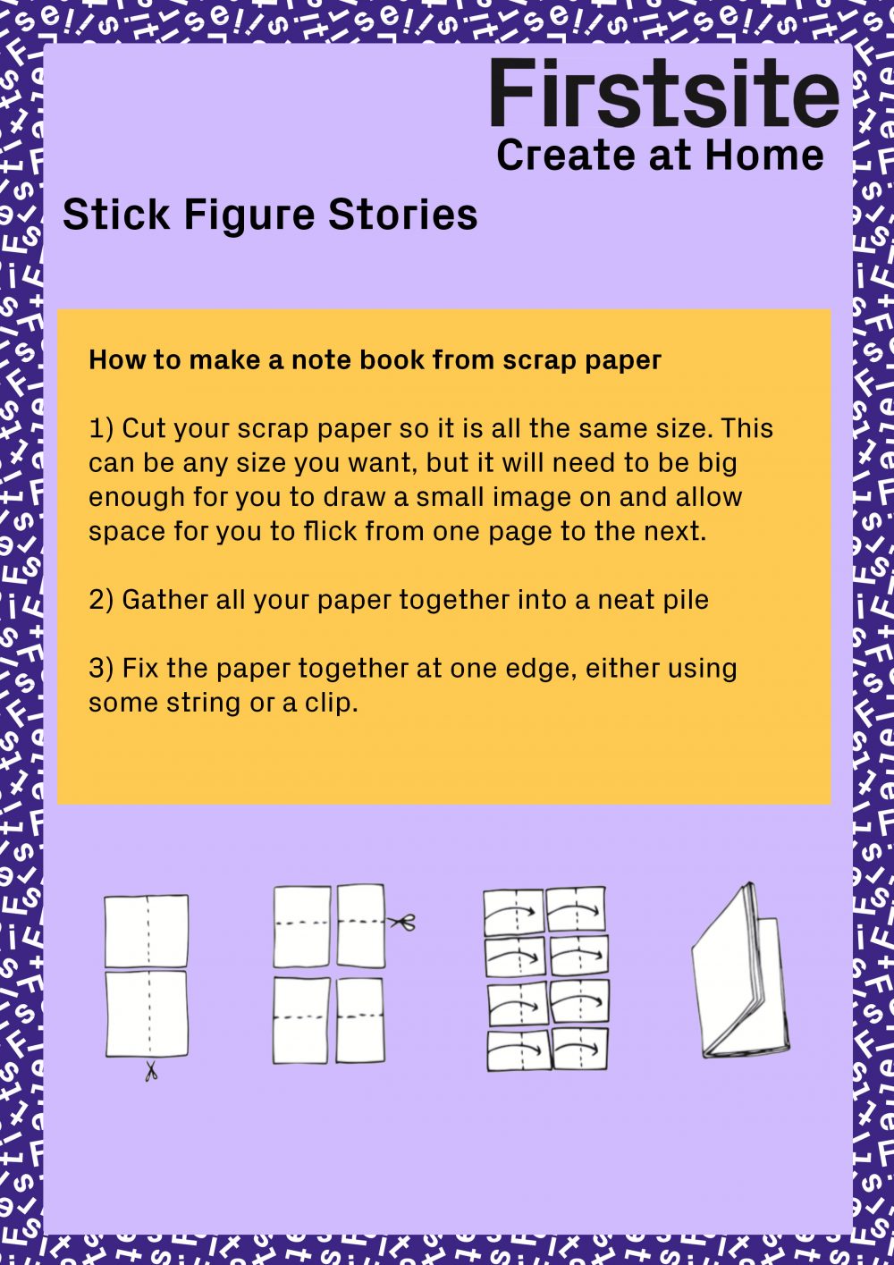 Written instructions for how to make a stick figure story page 2 of 3