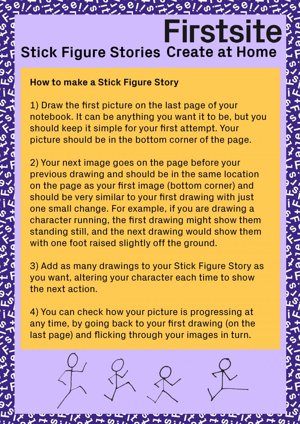 Written instructions for how to make a stick figure story page 3 of 3