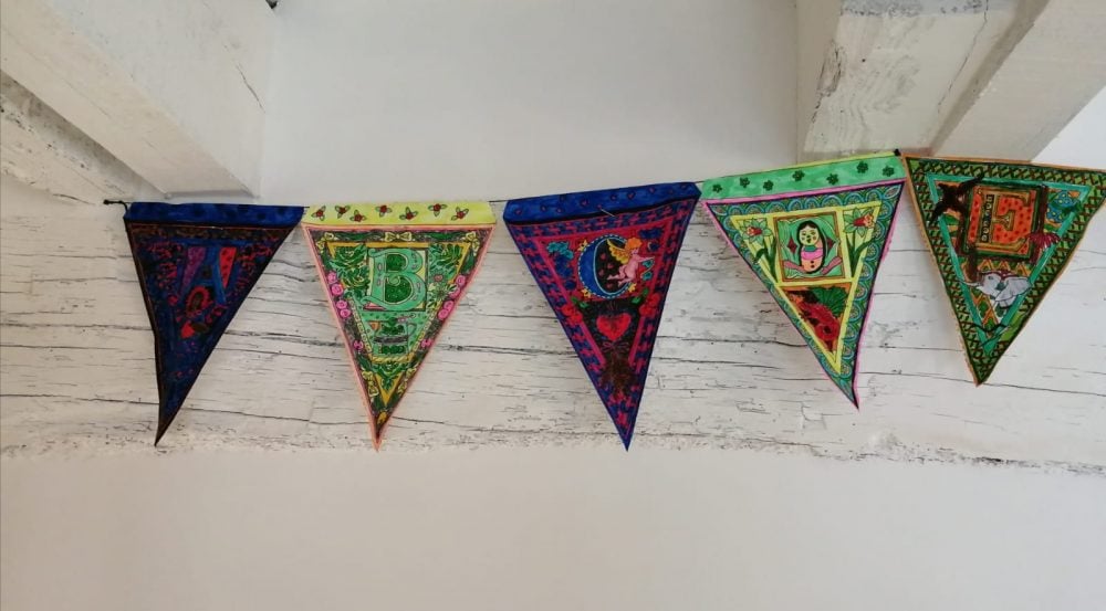 Colourful handmade bunting