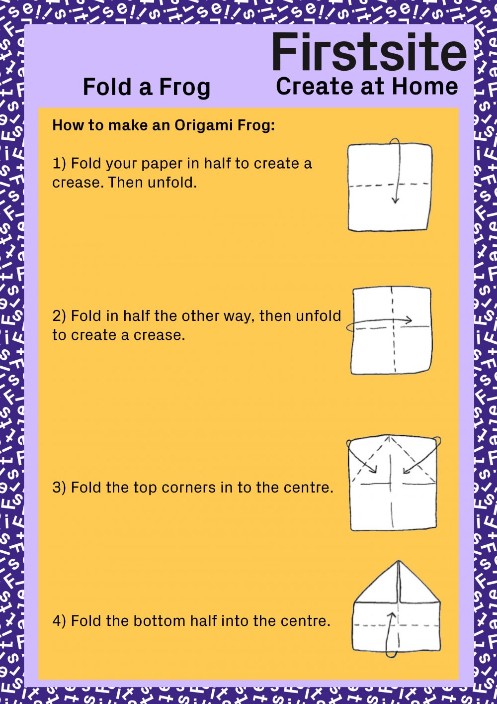 Firstsite Create at Home Fold a Friend Instructions pg 2 of 5