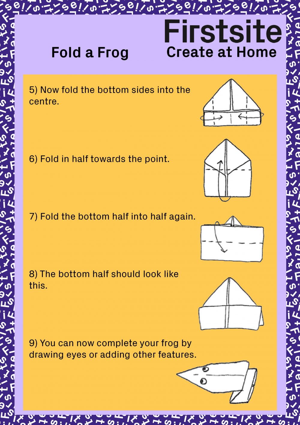 Firstsite Create at Home Fold a Friend Instructions pg 3 of 5