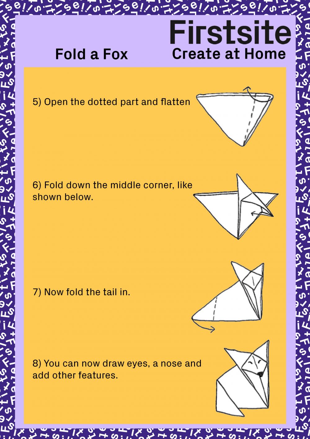 Firstsite Create at Home Fold a Friend Instructions pg 5 of 5