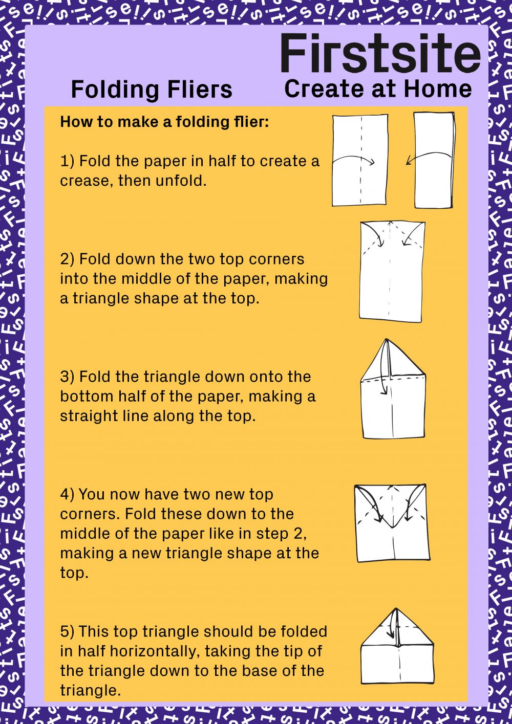 Firstsite Create at Home Folding Fliers Instructions page 2 of 3