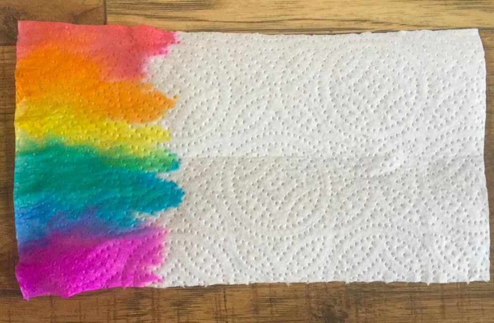 Firstsite Create at Home activity - Rainbow Watercolour on kitchen roll