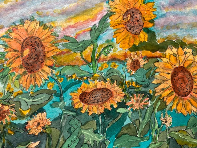 painting of sunflowers