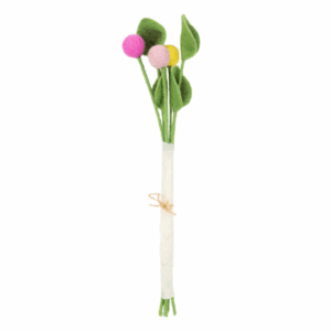 Felt Flowers bunch on white background