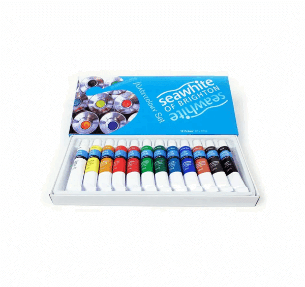 Photo of a box of acrylic paints by Seawhite