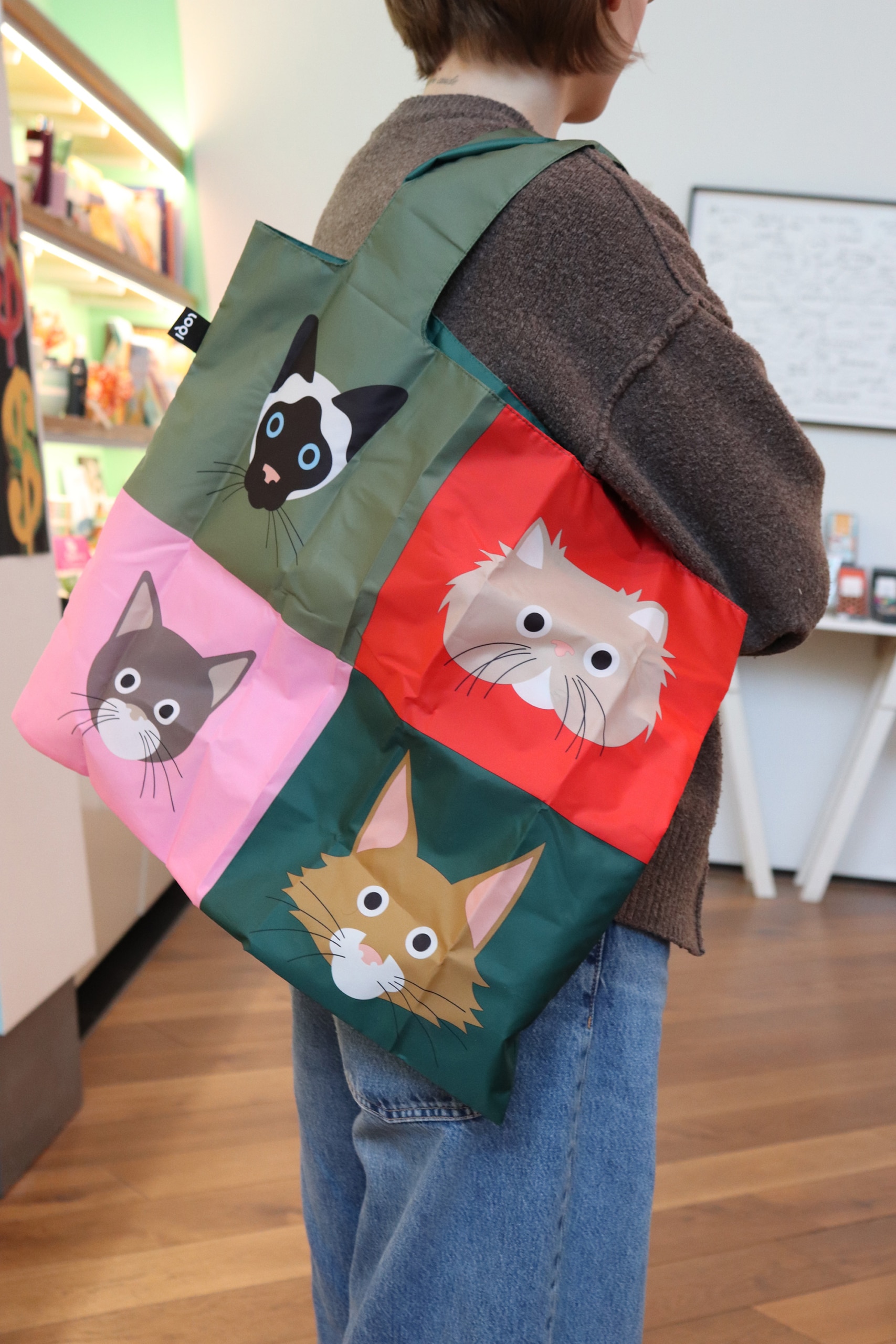 LOQI Stephen Cheetham Shopping Bag - Cats