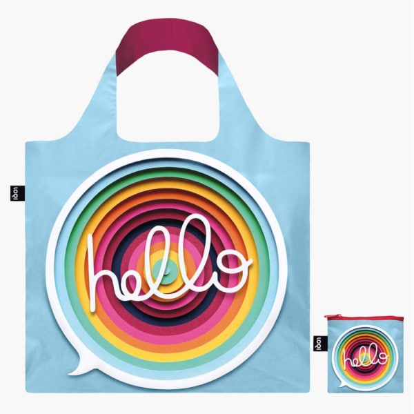 Blue Hello Tote Bag with pouch