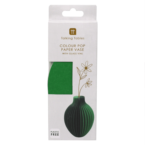 Image showing the packaging of the green paper vase.