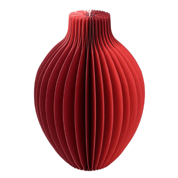 Image showing the red paper vase folded out.