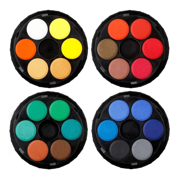 Image showing the palette unstacked so that all colours can be seen.